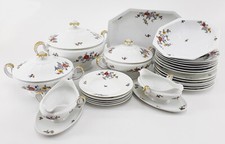 Speiseservice KRAUTHEIM SELB BAVARIA Porzellan 25teilig  6 Personen  weiß Blume
