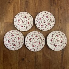 AW August Warnecke  5 Kuchenteller „China Purpur“ Handgemalt Vintage