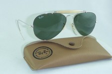 NOS! NEU! Vintage Ray Ban USA B&L Outdoorsman 58 14 LIC  1/30 10K GO  White Gold