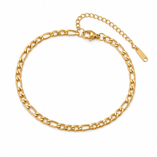 Edelstahl figaro armband - edelstahl, gold
