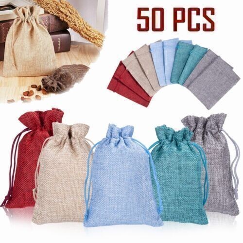 50x jutebeutel leinenbeutel - jutebeutel,