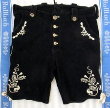 Bestickte schwarze lederhose - lederhose,