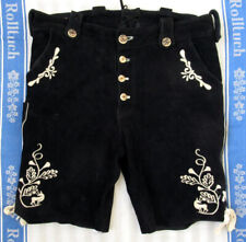 BESTICKTE SCHWARZE LEDERHOSE -