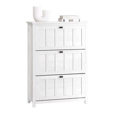 B-waren Schuhkipper mit 3 Klappen Schuhschrank schmal Schuhregal FSR162-W-bwaren