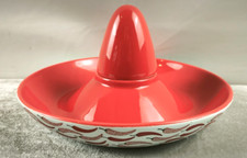 SOMRERO  Tortillas Nacho Chips Soße Dip Servier Teller Schale Keramik Rot 24cm