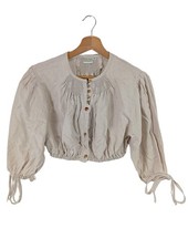 HESS FRACKMANN Hemd-Bluse Damen Bluse Gr. DE 36 wollweiß Casual-Look