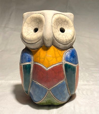 Raku Keramik Figur Eule 17 cm