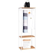 Kleiderständer Wäscheständer Kleiderschrank Schuhregal mit Ablage Holz rs0046whe