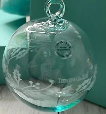 Tiffany & Co. Weihnachtsschmuck blau Kristall Glaskugel 2018 neuwertig mit Box &