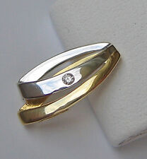 Brillant Diamant Designer Anhänger in aus 585 14kt Gold Bicolor mit Solitär 6995
