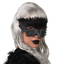 Schwarze Federmaske Augenmaske Krähe Rabenmaske Vogelmaske Gesichtsmaske Rabe