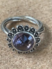Pandora Ring mit hellem Amethyst -Sterling Silber 925 ALE -Gr 52 Nr:190850PAM