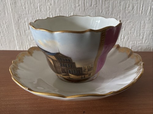 Antike meissen prunktasse mit - antike,