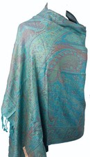 Eleganter pashmina schal blau - eleganter,