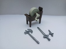 PLAYMOBIL Ritter Fachwerk - DREHBARER SCHLEIFSTEIN + WAFFEN WAFFENSCHMIEDE NEU a