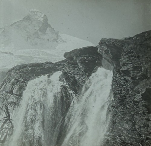Montagne cascade foto c1905 - montagne,