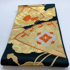 6030# Japanischer Vintage Fukuro Obi Gürtel Kimono Stoff Seide traditionell...