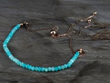 Armband Silber Sterling vergoldet Larimar verstellbar - elegant & zeitlos schön