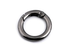 17)  Karabiner Ring ø 23,5 mm rund silber gold schwarz messing Schlüssel Tasche