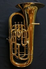 Nr.4 Gebr. Euphonium "Schmid"3+1 Ventile-B gestimmt-Lötstellen+Flecken, s. Fotos