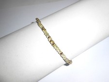 Feines facettiertes Armband aus echten Zirkon mit 12 Goldteilen 585 + Federring