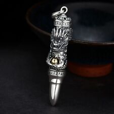 N07 Anhänger Säule mit Drache Drachensäule Sterling Silber 925