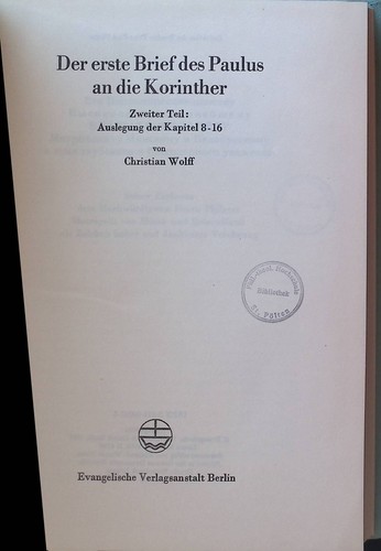 Der erste brief des - erste,
