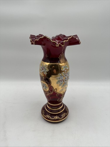 Vase glas rubin rot - vase,