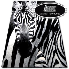 Designer Modern Teppich FLASH Zebra weiß schwarz Tiermotive Carpet Designteppich