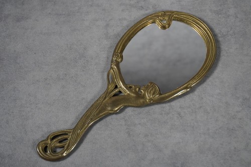 Handspiegel messing jugendstil - handspiegel,