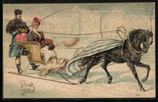 Ansichtskarte Dame im