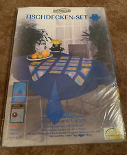 •♥• Tischdecken Set NEU 2-teilig blau 130 cm x 160 cm uni 80 cm x 80 cm bunt •♥•