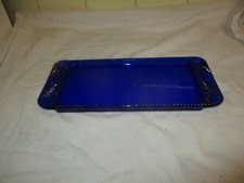 Blaue Glas Kuchenplatte Rechteckig