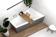 Badewanne + Ablage Bambus