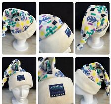 STEFFNER☘️MÜTZE☘️FLEECE☘️VINTAGE☘️80-IES☘️WEIß BUNT