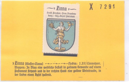 Reklamemarke wappen von zinna - wappen,