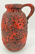 Schöner Keramik - Krug Keramik Vase Fat Lava Rot Pottery Vintage 60er 70er Jahre