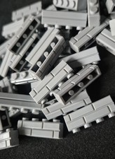 200X Klemmbausteine Mauersteine Wand 1x4 Noppen Ziegelstein Bricks HELLGRAU