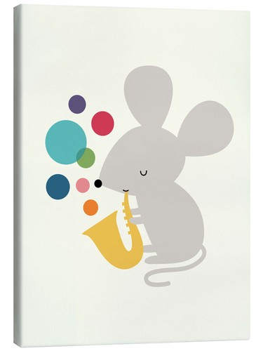 Leinwandbild saxophon maus - leinwandbild,