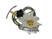 Vintage Anstecker Edelweiss Bergsteiger Abzeichen Trachtenschmuck Anstecknadel