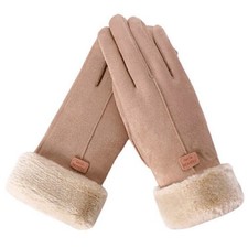 Damen Winter Thermo Warm Lammfell Handschuhe Touchscreen Herren Damen Warm