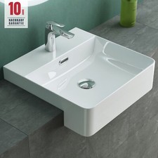 Waschbecken keramik Einbauwaschbecken weiß Waschtisch Nano Waschplatz Br702
