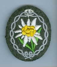 Ärmelabzeichen absolutes Original Edelweiss Gebirgstruppe Gebirgsjäger 2. WK WH