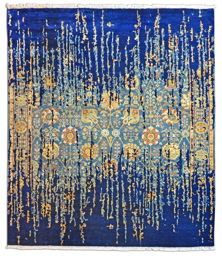Nepalteppich modern topas blau - nepalteppich,