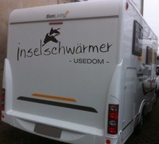 Usedom - "inselschwärmer" - Insel Usedom - KFZ Aufkleber / Wohnwagenaufkleber
