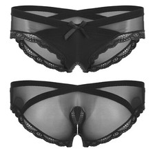 Herren Mesh Unterhosen Höschen Low Rise  Briefs Trunks Sissy Unterwäsche Dessous