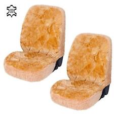 2x Premium Auto Sitzbezug Lammfell universal ECHT Bezug Schonbezug beige braun
