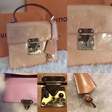 Orig. LOUIS VUITTON Tasche Spring Street nute beige Lack Kelly Bag Handtasche