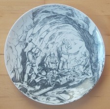 Arbeiten vor Ort 1857 Fürstenberg 1747 Porzellan Glückauf Bergbau Sammelteller