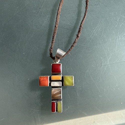 925 silber kreuz mit - , gemstone